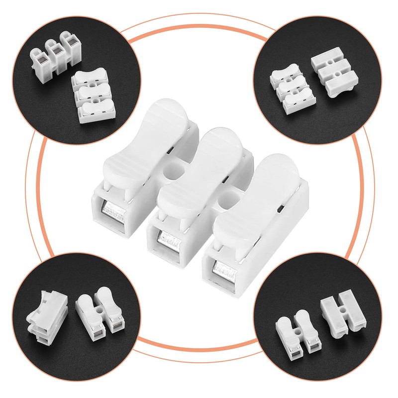 65 Pcs Spring Wire Connectors, Spring Clamp Terminal Cable Clamp