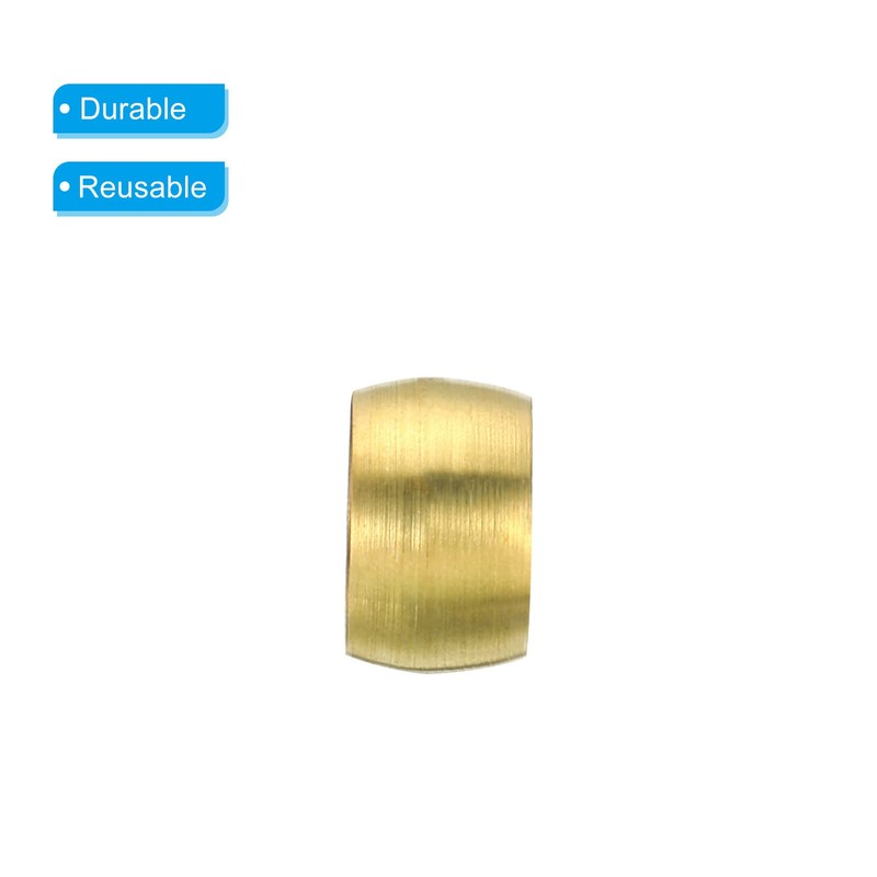 PATIKIL 8mm Tube OD Brass Compression Sleeves Ferrules, 20 Pack