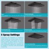 Hibbent 13'' High Pressure Rain Shower Head 5 Spray Modes