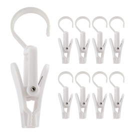 Jiozermi 20 PCS Laundry Hooks Clip, Plastic Clothes Pins, Super Strong Hanger Clips, Swivel Hooks Clip for Clothing Store Home Office & Workshop, White