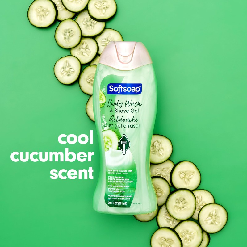 Softsoap Moisturizing Body Wash and Shave Gel, Cool Cucumber Scent,