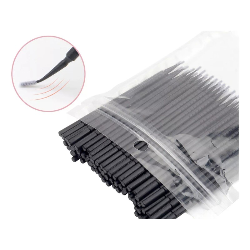 Mouyic 200 Microbrush Extension Pestañas + Espejo + Contenedor