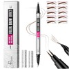 Curved Eyebrow Pencil with 10Pcs Stencils, 2-in-1 Dual-Ended Microblading Eyebrow