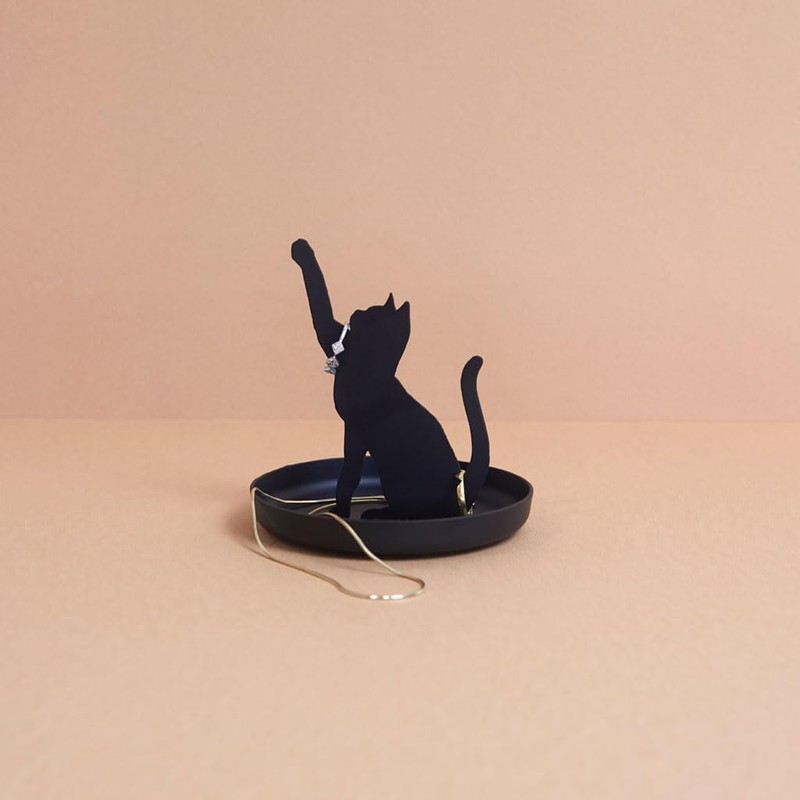 Balvi Feline Ring Holder Black Colour Cat Shape Metal
