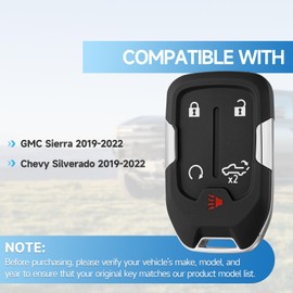 Smart Keyless Entry Remote Control Key Fob Replacement Fits for GMC Sierra 2019-2022 Chevy Silverado 2019-2022 Proximity Remote 433 Mhz HYQ1ES 13529632 13591396