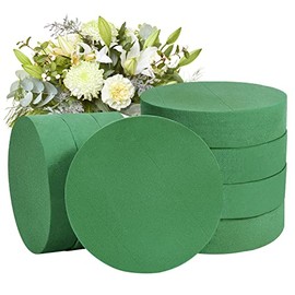 Crafare 7.5Inch 8pc Round Wet Floral Foam Bricks DIY Floral Arrangement Kit for Spring Flower Arrangement and Wedding Holiday Decoration