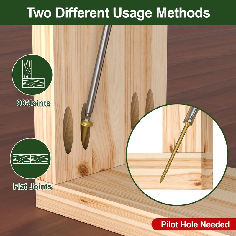 SJPULMO Pocket Hole Screws 1-1/4 Inch, 160Pcs Exterior Pocket Screws