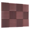 2" Wedge Acoustic Soundproofing Foam Tiles - Burgundy 12 Pack