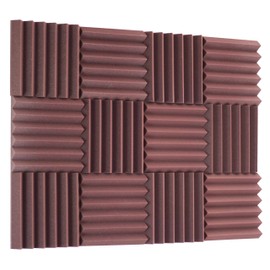 2" Wedge Acoustic Soundproofing Foam Tiles - Burgundy 12 Pack