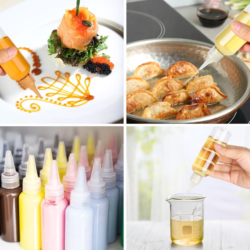 Amentalove 12PCS 100ml Squeezy Bottles with Nozzles, Small Squeeze Bottle,