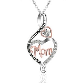 Mothers Birthday Gifts for Mom Love Heart Pendant Necklace for Women I Love You Mom Gifts Necklace for Women, Mothers Mom Christmas Xmas Gifts Necklace from Daughter