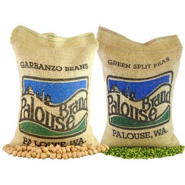 Chickpeas â¢ Green Split Peas â¢ 100% Desiccant Free â¢ 10 lbs â¢ Non-GMO Project Verified â¢ 100% Non-Irradiated â¢ Kosher â¢ USA Grown â¢ Field Traced â¢ Burlap Bag â¢ (5 Pound, Pack of 2)