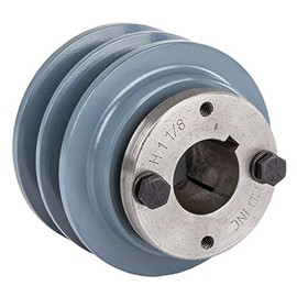 2BK34H Cast Iron 3.5" Dual Groove Pulley 2 Belt B Section 5L with 1-1/8" Sheave Bushing