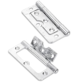Merriway BH07699 Flush Hurling Hinge, Bright Zinc Plated, Set of 2 Pieces, Silver