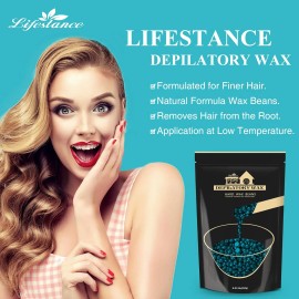 Lifestance 1LB Painless Hard Wax Beads Excluding Anthracene Wax Beads No Strip Depilatory Hot Film Wax Hair RemovalFragrance: Colorless and odorless