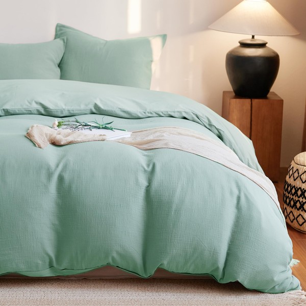 Simple&Opulence Muslin Cotton Duvet Cover Set, Soft, Breathable Bedding for