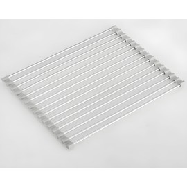 Sonngnn Foldable Dish Drying Rack - Stainless Steel Over Sink Rack (16.9" x 11", Gray)
