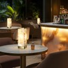 Scenekoy Alabaster Rechargeable Table Lamp for Living Room Bedroom Nightstand,