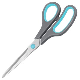 Asdirne Scissors, Stainless Steel Blades, Soft Grip Handle, Suitable for Households,Offices and Schools, All Purpose, Blue/Grey, 21.5 cm