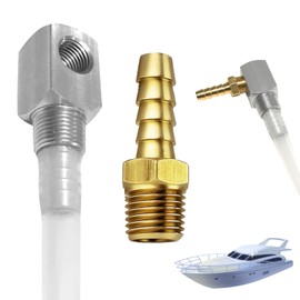 REPLACEMENTKITS.COM Universal 12" Marine Fuel Tank Pickup Tube with Strainer, Polyethylene Fuel Pickup Tube with Brass Barb Connector, Fits Standard Universal Boat Fuel Tank, Replaces Part 7-0948