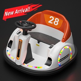 XJD 12V Electric Ride on Bumper Car Toys for Kids, 360° Spinning Bumping Toy Gifts Cars, Music Play, LED Lights, Best Choice gift for kids wiggle car outdoor toy ride  on Silent Toddler Infant Balance electric toy baby  bicicleta christmas 2024 ornament 