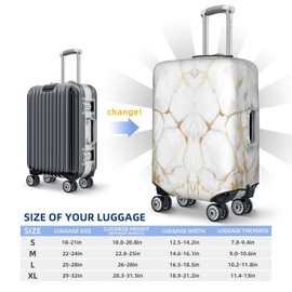 Lukbfall Golden Yellow Marble Luggage Suitcase Covers Elastic Washable Marbling Pattern Luggage Protector Travel Suitcase Protective Cover For Kid And Adult, S (Fit 18-21 Inch Luggage)