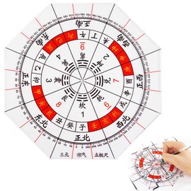 Protractor, Plastic Protractor, Acrylic Protractor, Azimuth Protractor, Full Circular Protractor, Transparent Azimuth, Measuring Tool, Xuan Flying Star, Fengshui Feng Shui Rab, Transparent Sheet, Zodiac Orientation Protractor, Octagonal