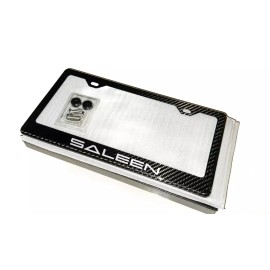 Unbranded Reflective White Saleen 100% Carbon Fiber License Plate Frame Tag Cover