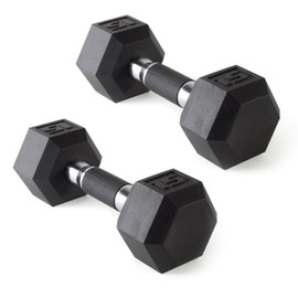 CAP Barbell 15 LB Coated Hex Dumbbell Weight Pair with Padded Grip
