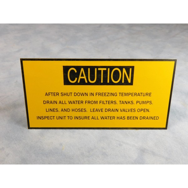BIG MIKES MOTOR POOL M35A2 DATA PLATE DRAIN WATER FROM