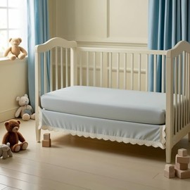 Cot Bed Fitted Sheet 100% Cotton 200 Thread Count 15cm (Grey, 60 x 140 cm/Cot Bed Sheet) Pack of 2