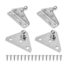 PAMAGOO 10MM Ball Stud Mounting Brackets 2Pcs L-Type and 2Pcs Flat-Type with 16pcs Screws for Gas Spring Struts