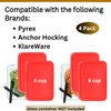 Klare Ware 6 Cup Rectangle Replacement Lids/Covers for Pyrex, Anchor