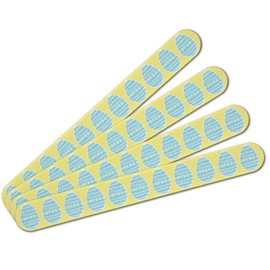 Cute Blue Easter Egg with Daisies Double-Sided Nail File Emery Board Set 4 Pack