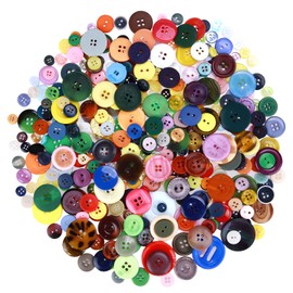 Megoogo 370-400 PCS Mixed Color Buttons Assorted Sizes Round Resin for Crafts Sewing Scrapbooks DIY Manual Button Painting DIY Handmade Ornament Buttons (Mix Color)