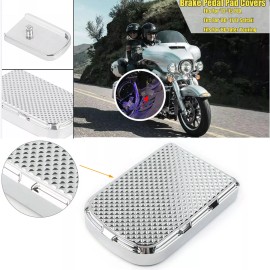 Unbranded Motorcycle Aluminum Brake Pedal Pad Cover Fit For Harley Touring Trike Softail