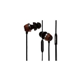 Symphonized ALN Premium Genuine Wood in-Ear Noise-isolating Headphones, Earbuds, Earphones with Mic (Black)