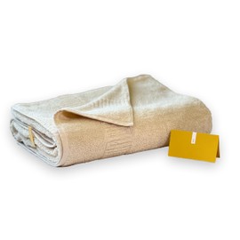 IKEUCHI ORGANIC Bath Towel 28 x 53 inch, 100% Organic Cotton, Double-Ply Yarn 30/2, 6.3X Loop Density, Oeko-Tex Class1 Certified, Pack of 1, Ivory, Includes Traceability Card, ORGANIC330