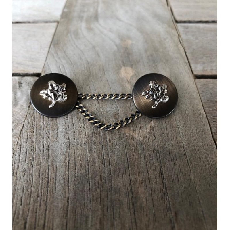 Silver Oak Branch on Bronze Brass Gold Antique Metal Buttons