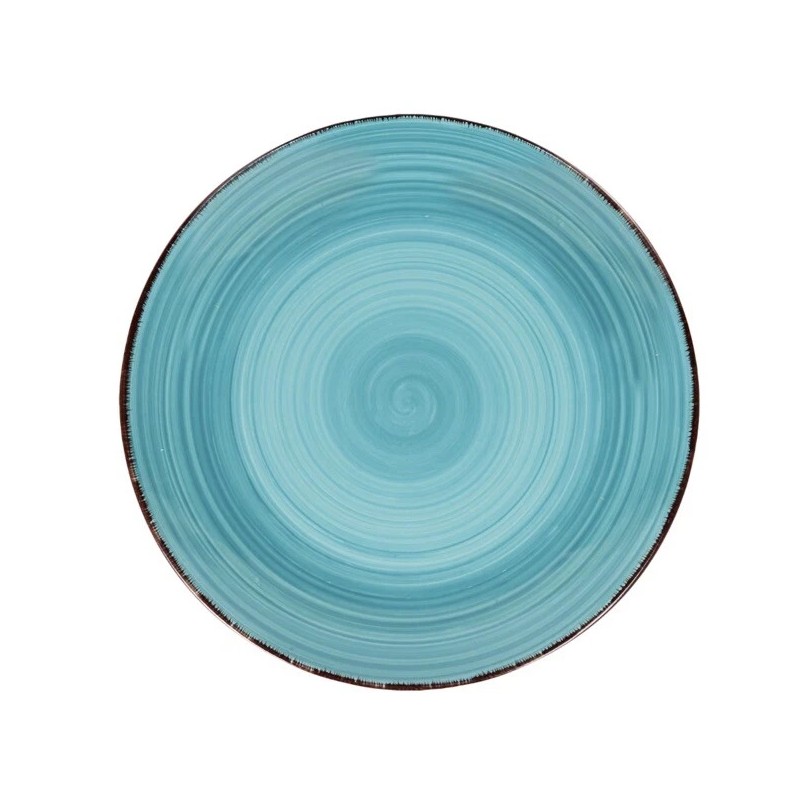 Royal Norfolk Turquoise Swirl Dinner Plates Stoneware 10.5 in Set