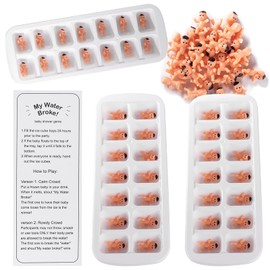 My Water Broke Baby Shower Game with 80 Mini Plastic Babies, 3 Ice Cube Trays and 1 Sign, Used for Ice Baby Shower Games, Latin