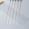 Fenteer 50Pcs Barbecue Skewers Stainless Steel Kebob Sticks with Wooden