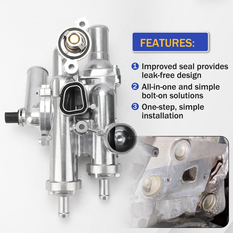 68003582AB Upgrade Aluminium Thermostat Housing Assembly Compatible with 11-14 Chrysler