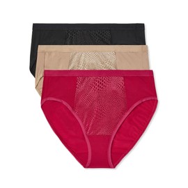 Warner's womens Blissful Benefits Tummy Smoothing Hi-cut Panty Underwear, Vivacious Toasted Almond Black, Small US
