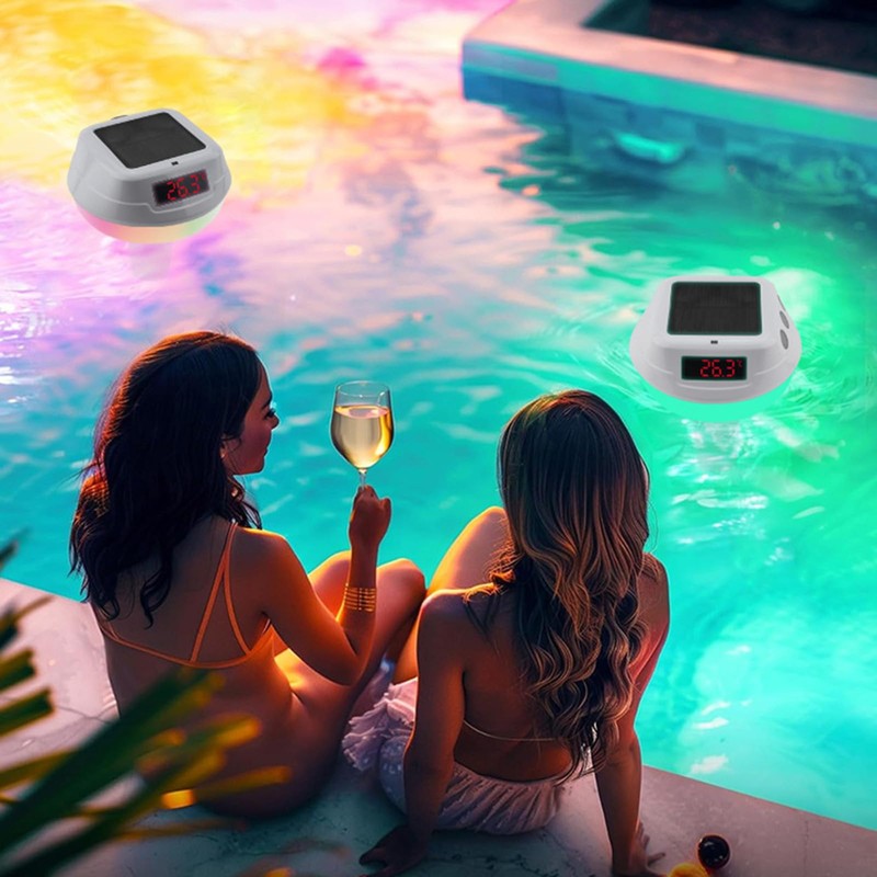 LED LED Pool Thermometers with Solar Charging and IP68 Design