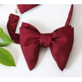 Camellucci Men's Self tied Bow Tie Maroon Silk Butterfly Bowtie big bow tie S430