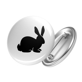 Huuraa Button Rabbit Silhouette Badge Size with Motif for All Animal Lovers Gift Idea for Friends and Family, Metal