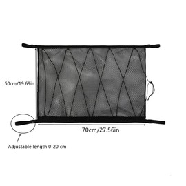 Naisfei Car Luggage Net Storage, Breathable Car Blanket Roof Universal Mesh Bag, Car Blanket Roof Universal Storage Net Net Bag for Four Roof Armrests for SUV Van (Black)