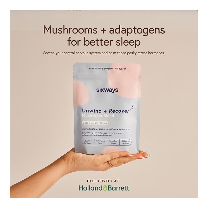 Sixways Unwind + Recover Mushroom Blend 150g