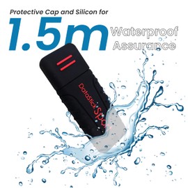 Centon Electronics DataStick Sport USB 2.0 Flash Drive, Waterproof USB Drive, Shock-Resistant Silicon Case, Versatile USB Stick, 8 GB Storage Capacity, Black, Pack of 10